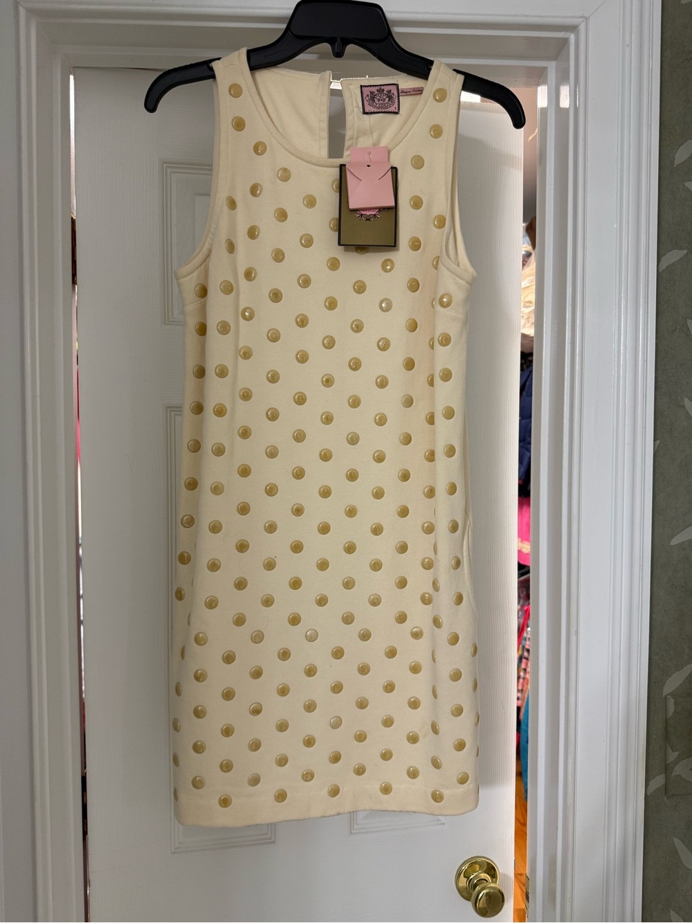 NWT Juicy Couture Cream Dress with Dot Accents, Size Small/0/2/4